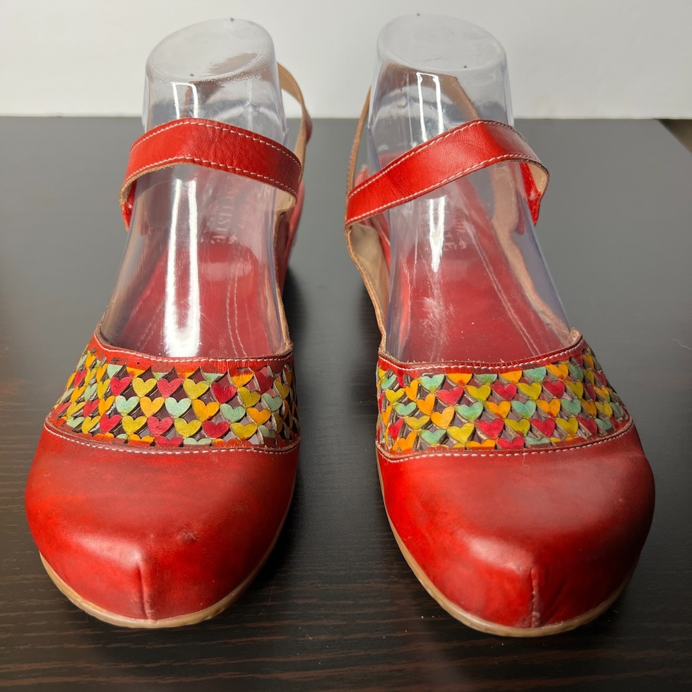 Spring Step Red Multicolor Moccasins - Picture 4 of 13
